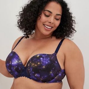 Torrid Deep Blue Galaxy Print Push-Up T-Shirt Bra 360° Back Smoothing Bra NWT
